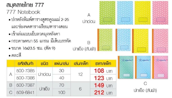 สมุดลายไทย 777 (777 Notebook)