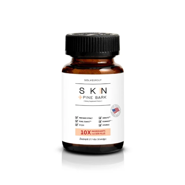 วิตามินกู้ผิวพังกันผิวแก่ เอสเคเอ็น พลัส ไพน์บาร์ค SKN Plus Pine Bark 10X Skin Booster 2