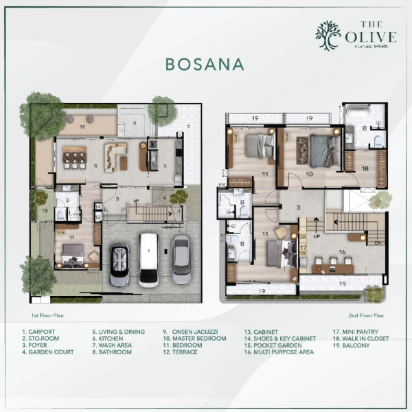 บ้านเดี่ยว Type B Bosana Plan โครงการ THE OLIVE Nature Park 
